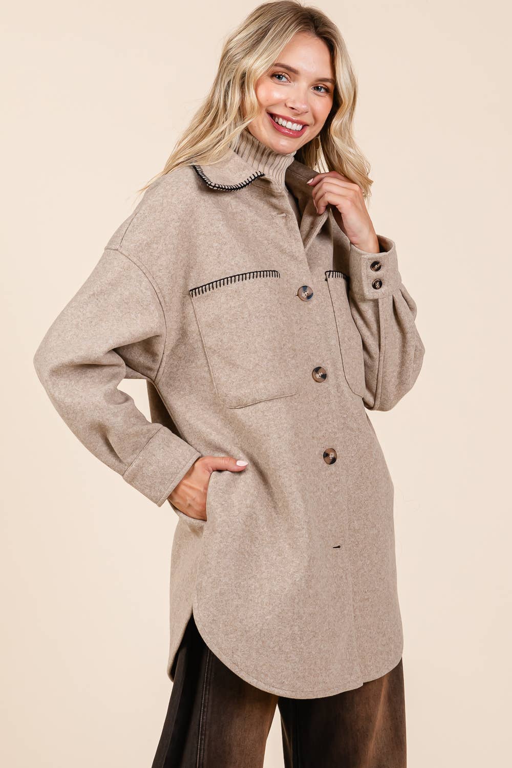 Oversized Fleece Long-Body Jacket