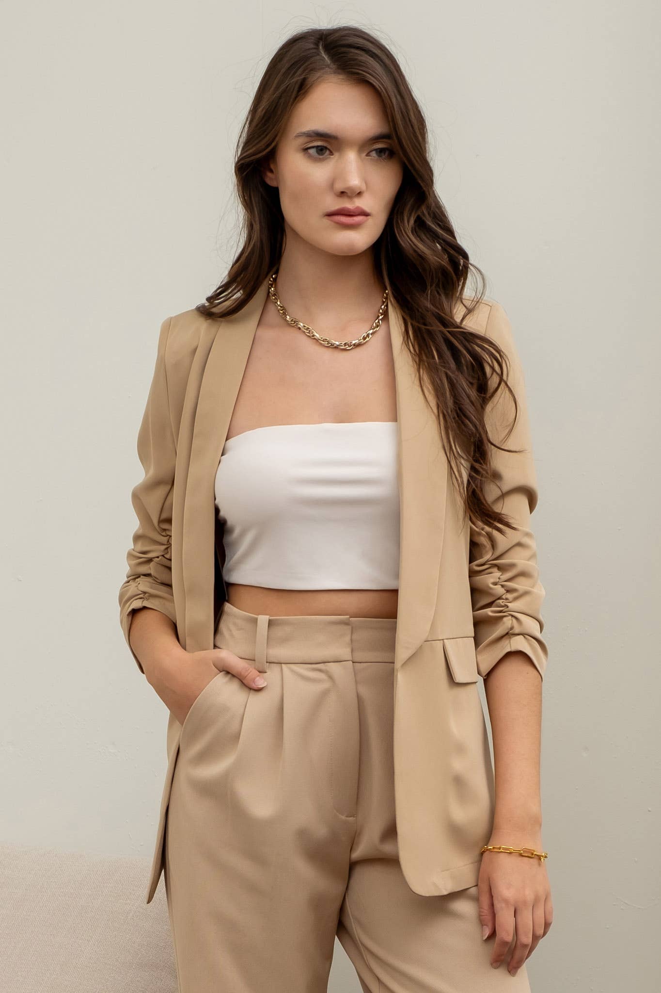 RUCHED BLAZER