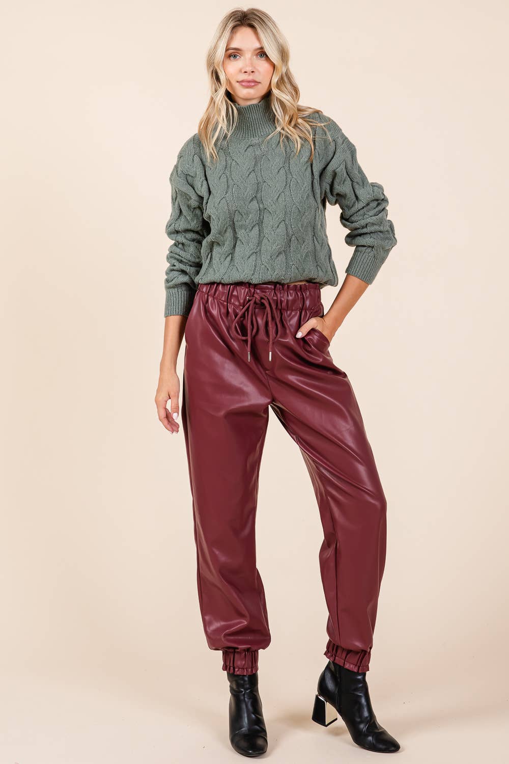 Faux Leather Jogger Pants FINAL SALE