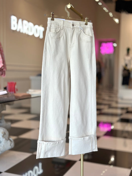 Olivia cuffed wide jeans