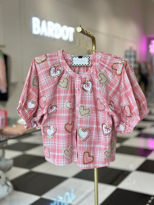 Heart cookies button up top