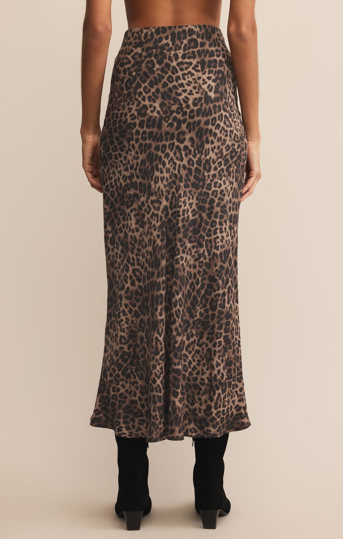 Izabel leopard skirt desert tan
