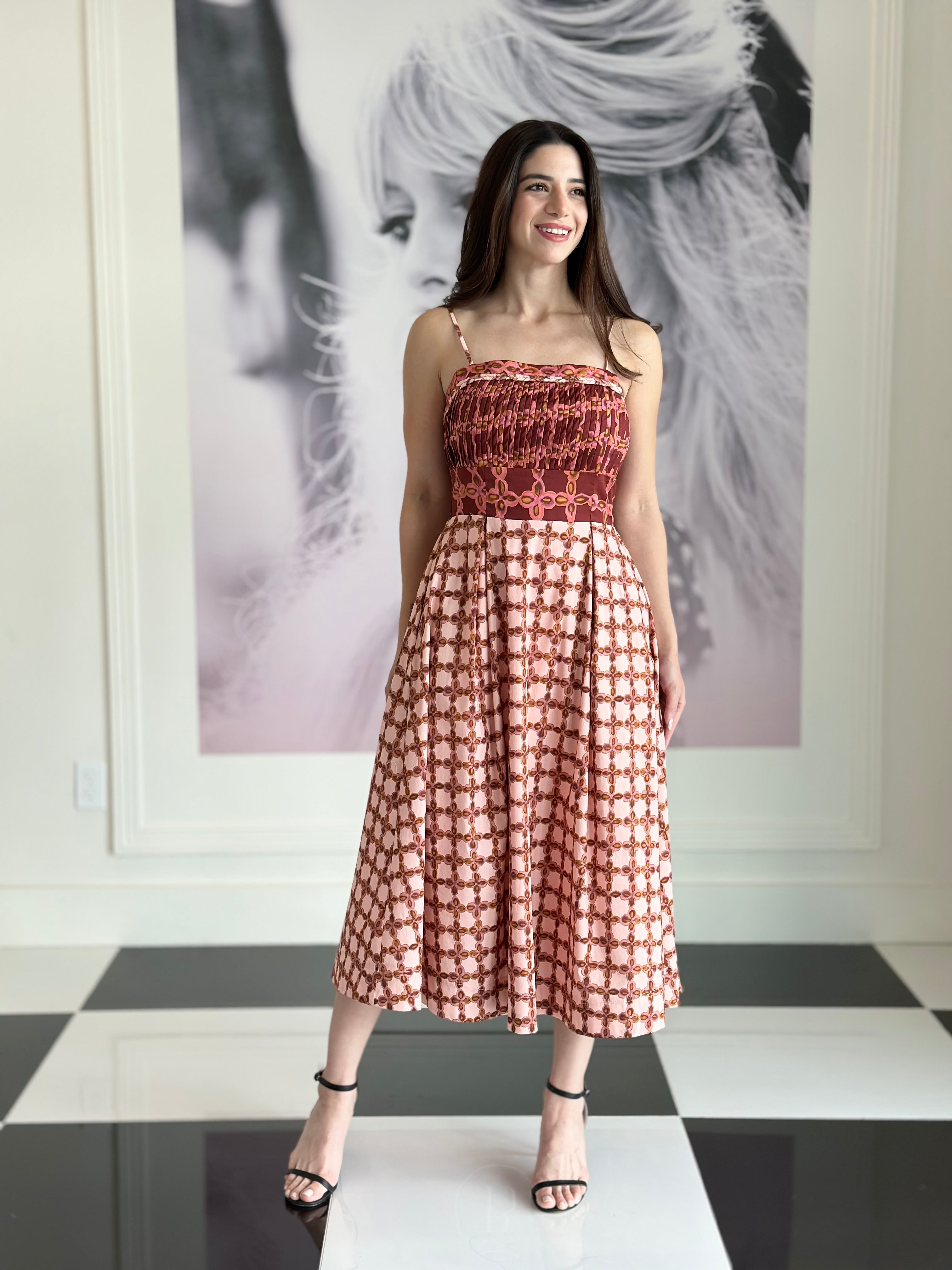 Harper color block midi dress