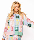 Multi Colorblock Passport Button Up Cardigan