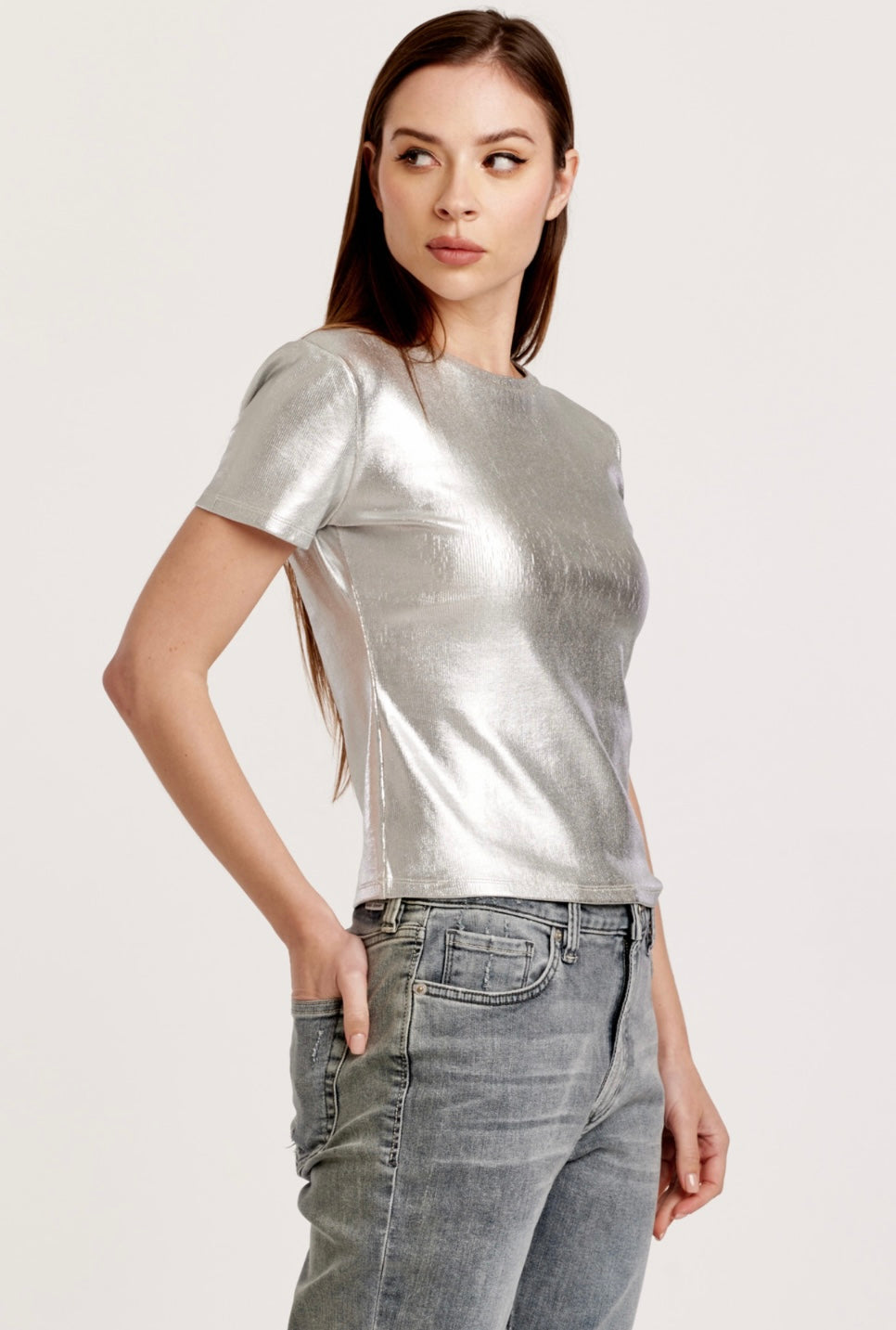 Silver foil tee