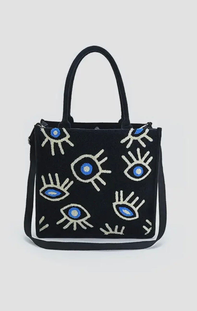 Midnight whimsical wonder eye tote