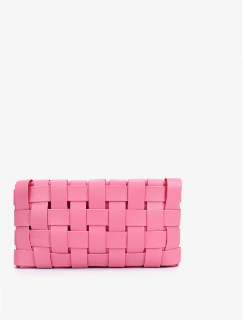 Lindy woven small clutch