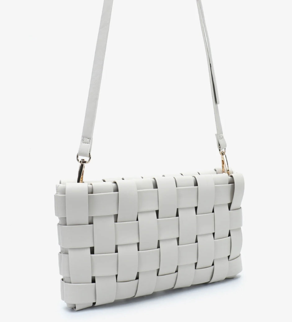 Lindy woven small clutch