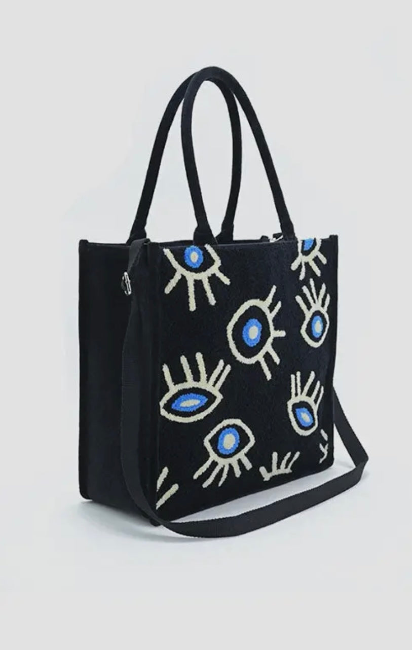 Midnight whimsical wonder eye tote