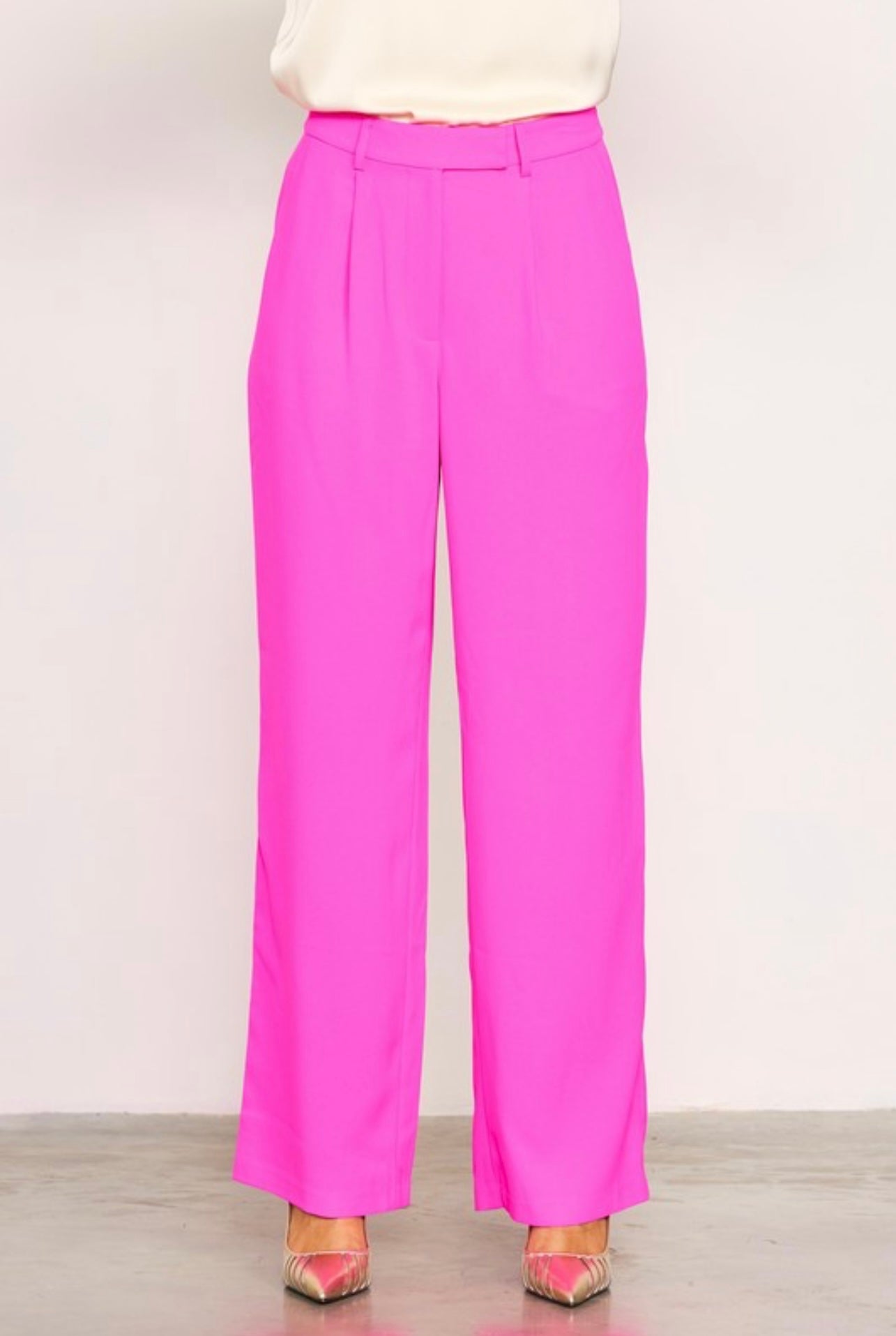 Ultra pink wide leg trousers