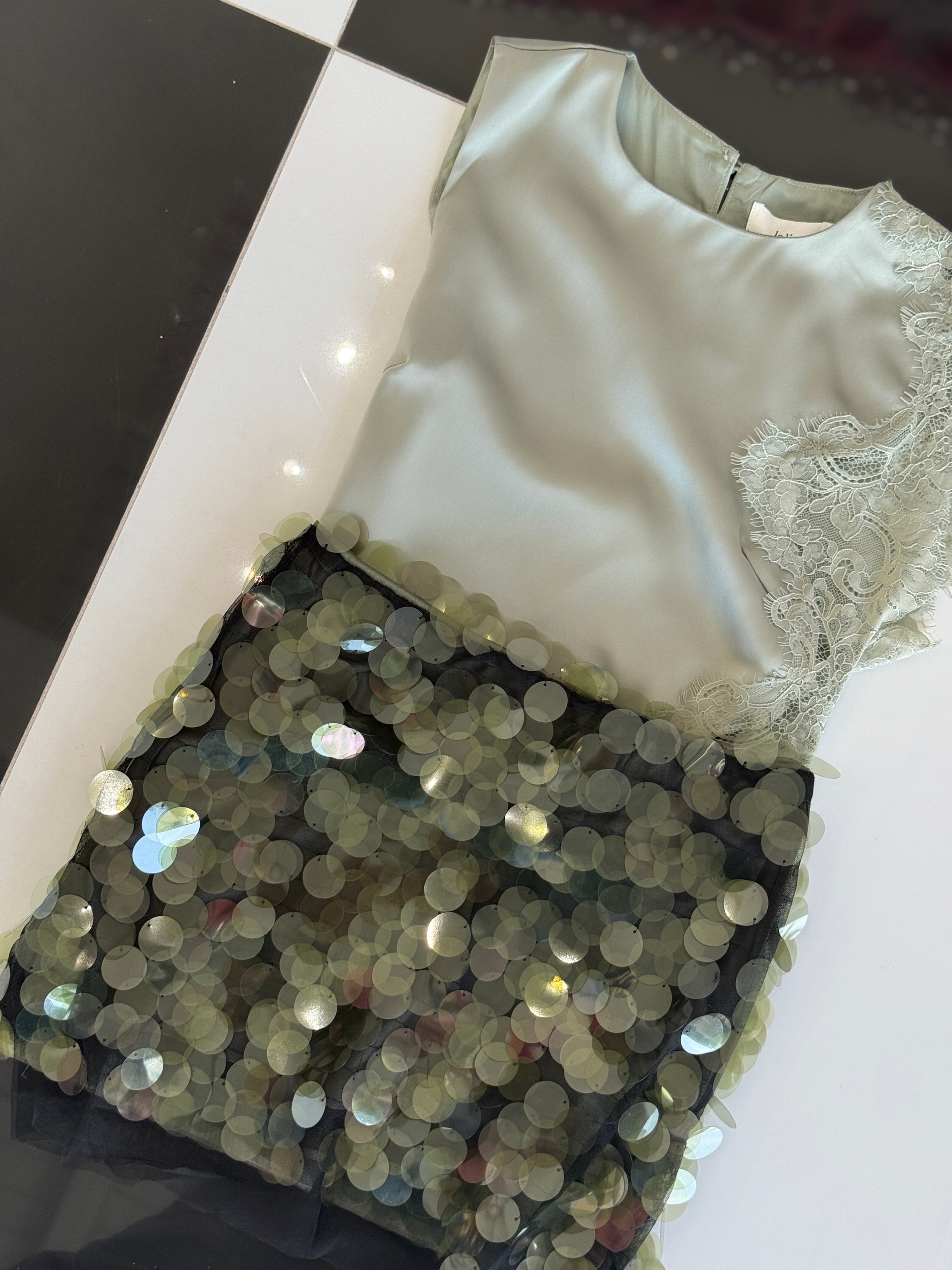 Mary Jane sequined mini skirt