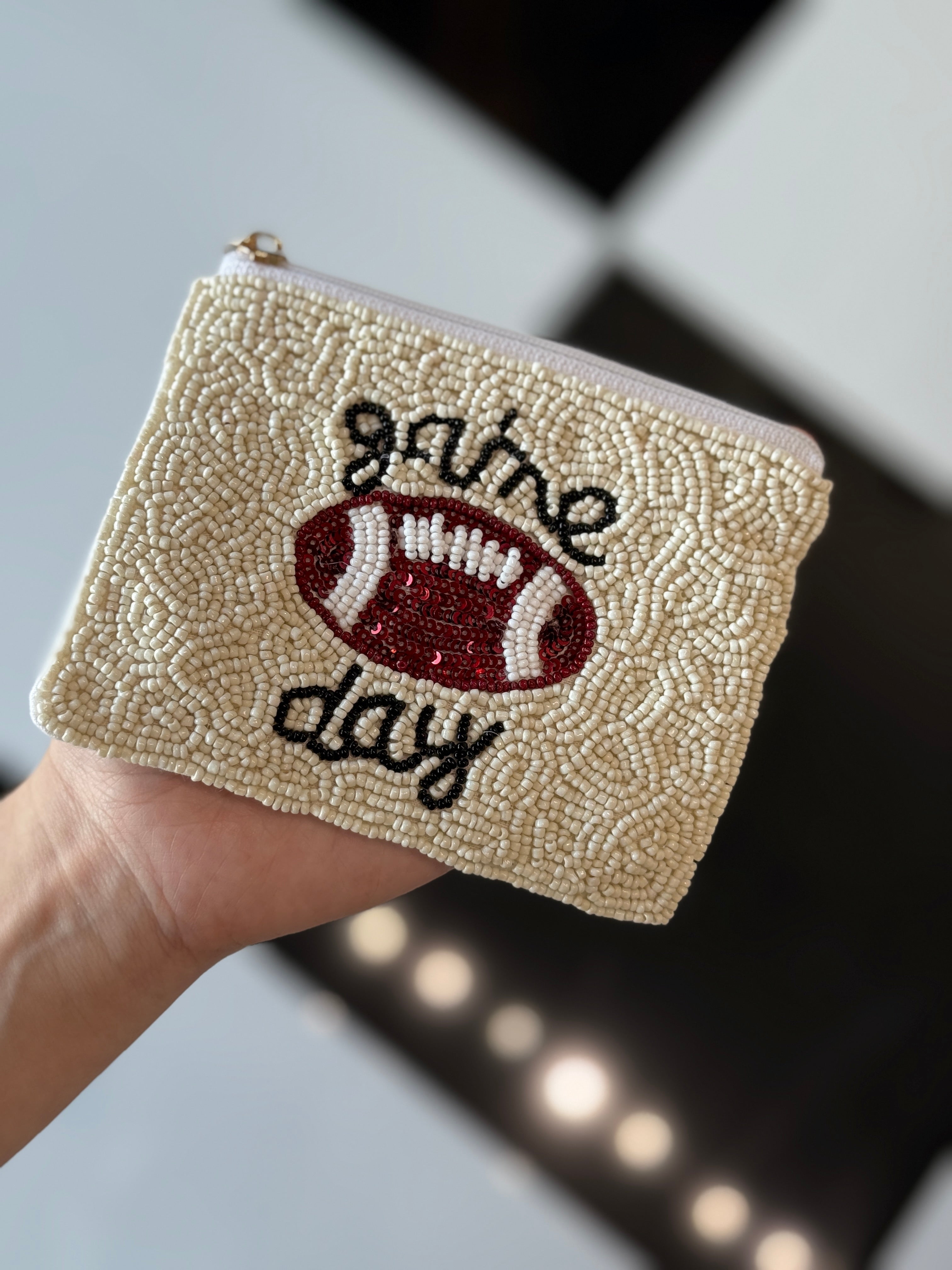 Sports beaded coin purses