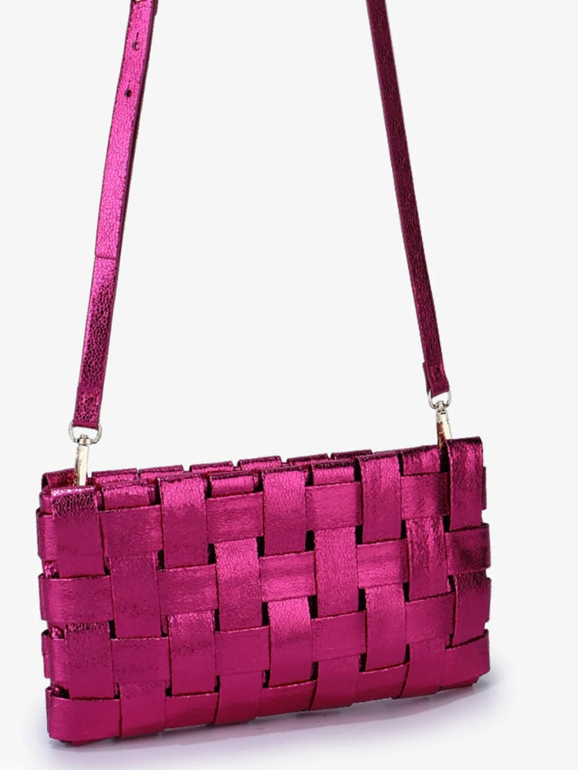 Lindy woven small clutch