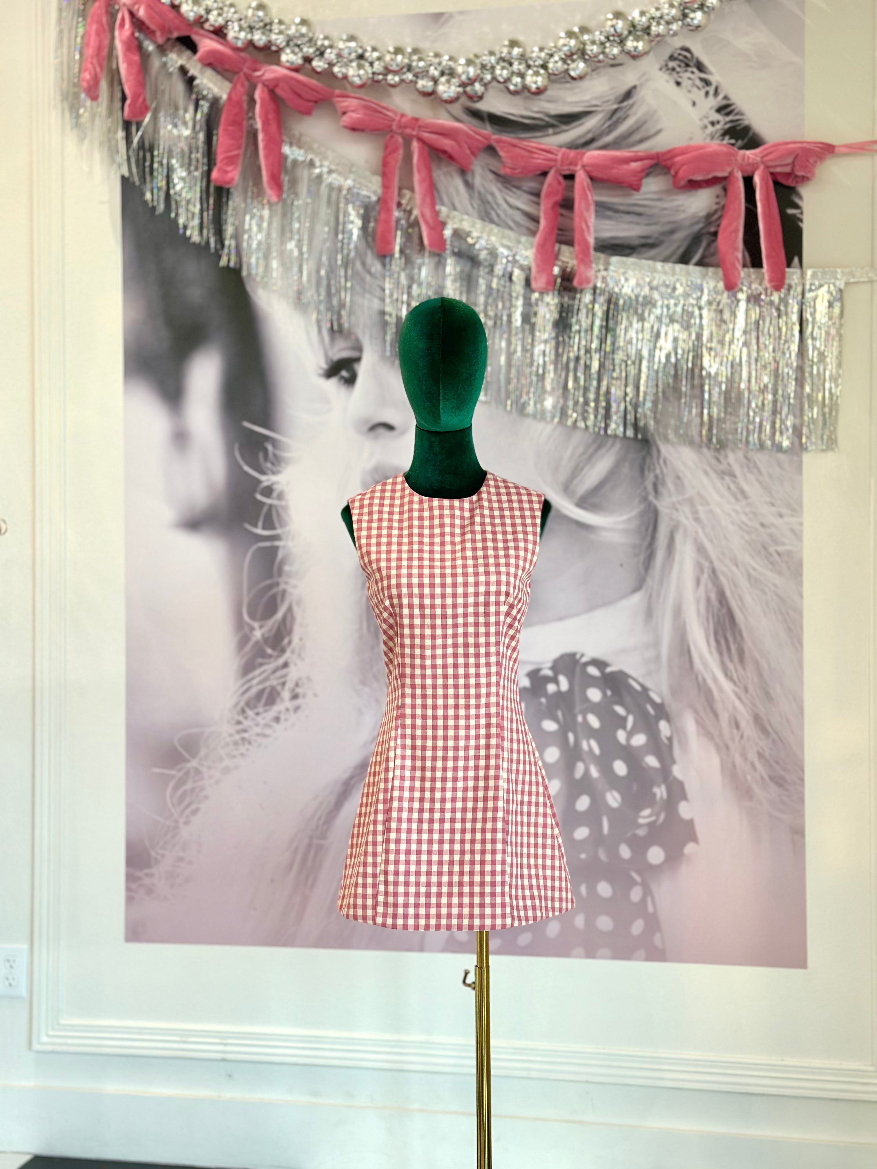 Lauren pink gingham mini dress