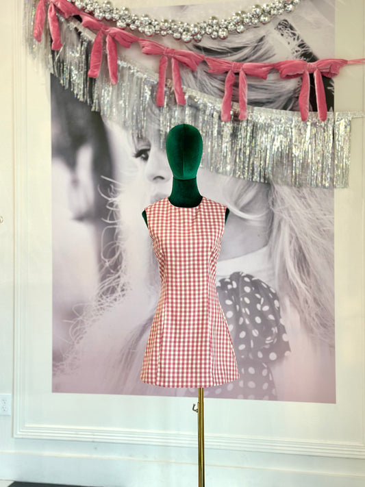 Lauren pink gingham mini dress