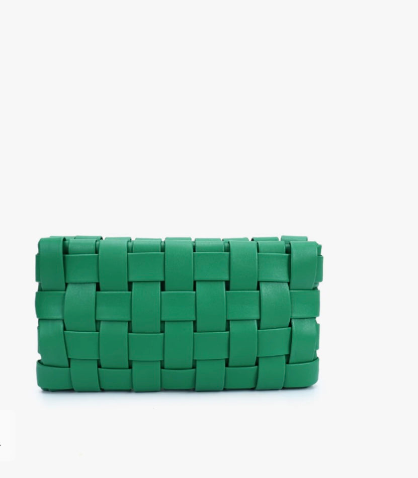 Lindy woven small clutch