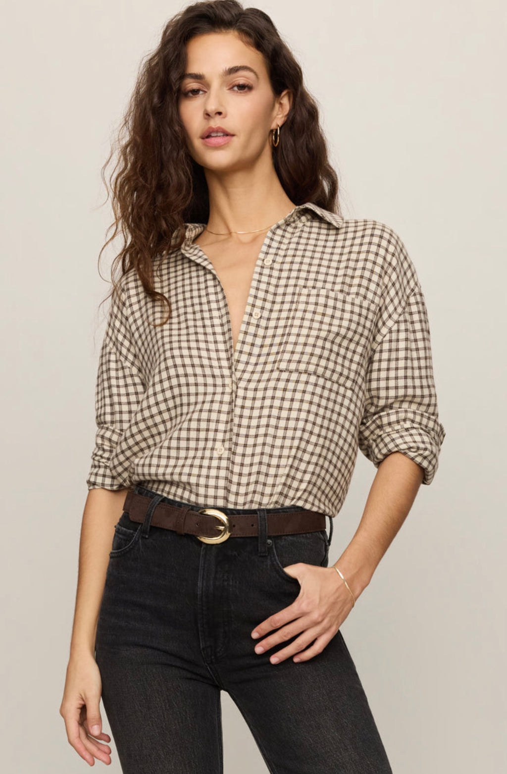 RIVER PLAID BUTTON UP