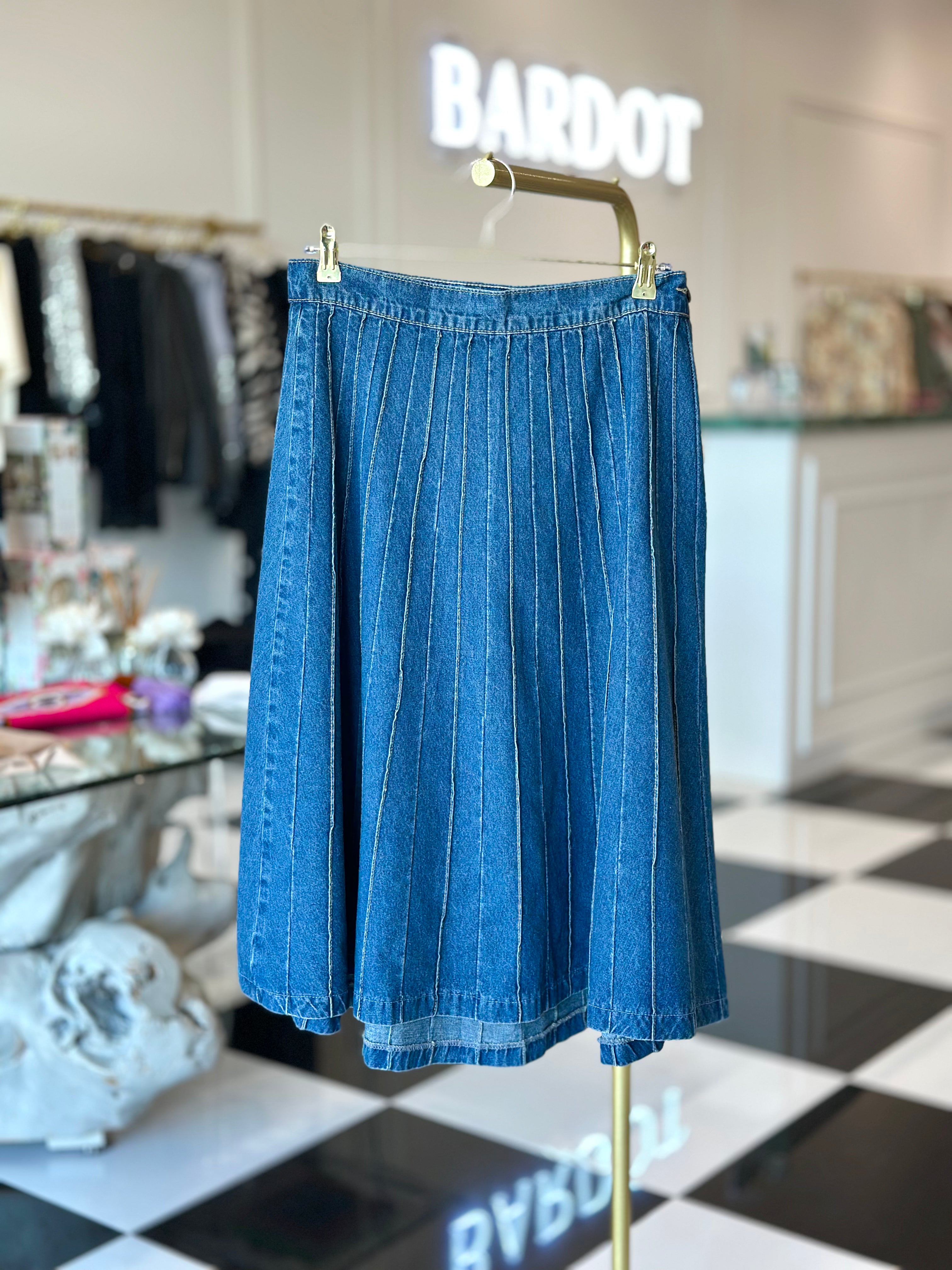 Minerva long denim skirt