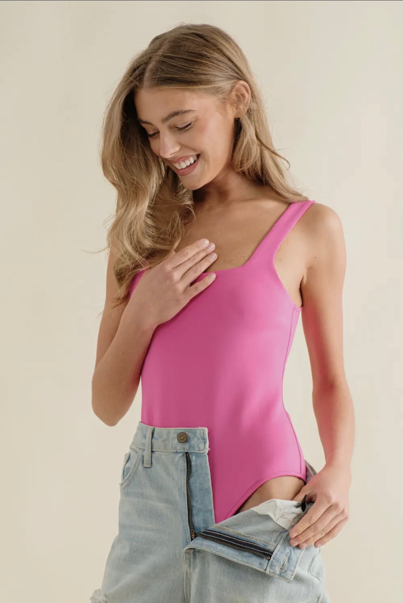 Pink scuba bodysuit - FINAL SALE