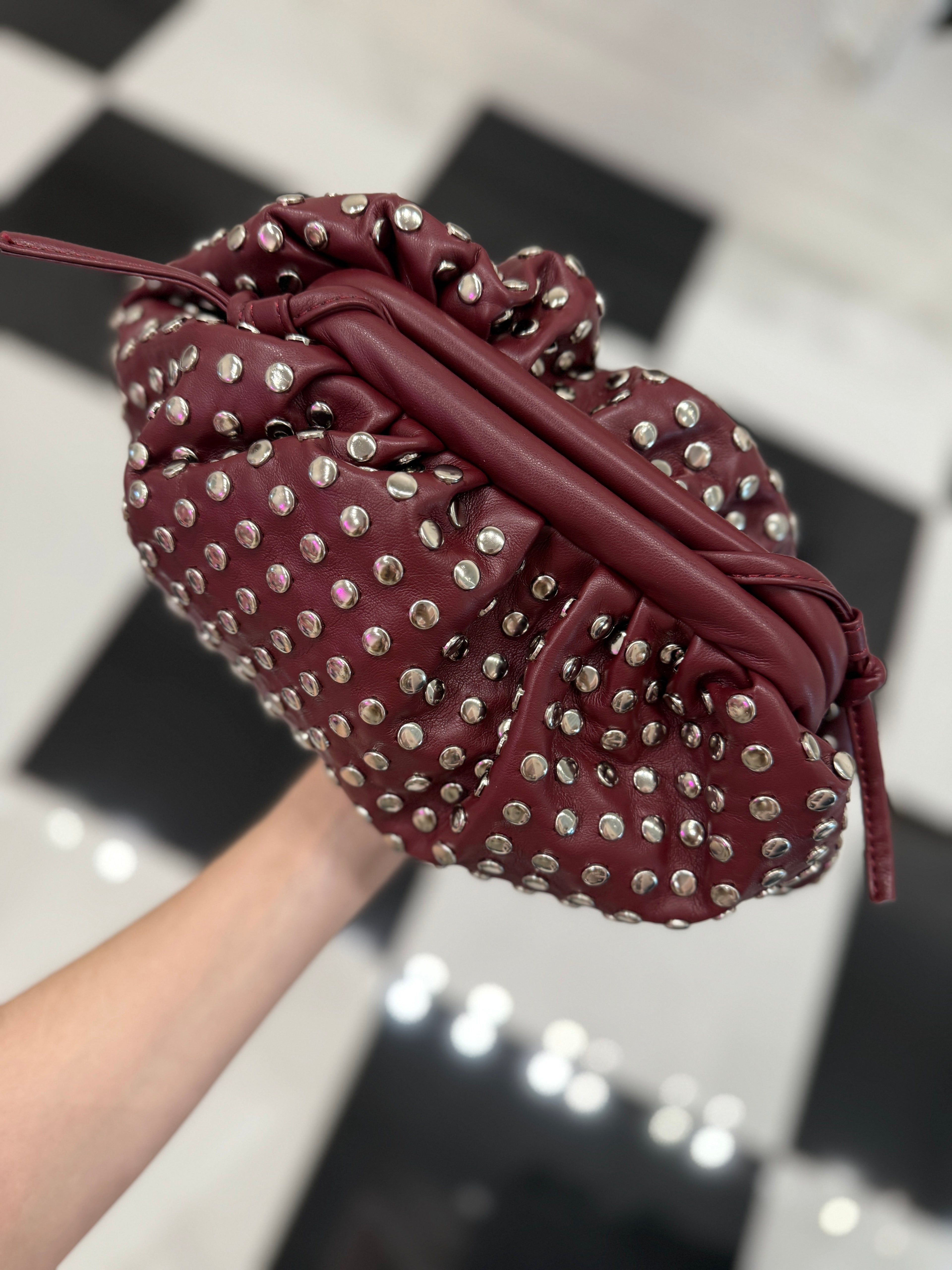 Allie studded clutch