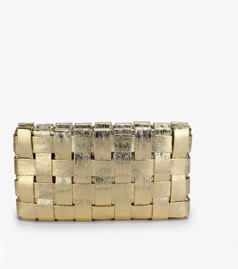 Lindy woven small clutch