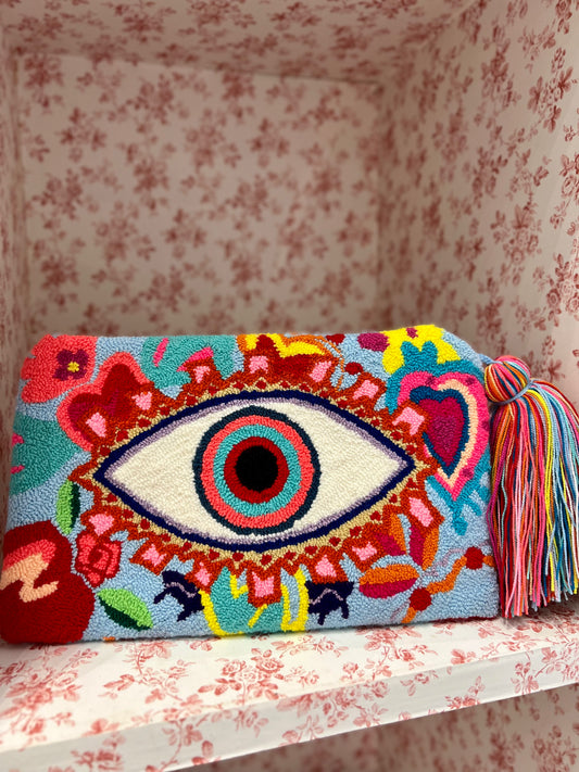 Evil eye clutch