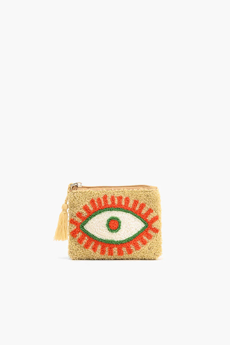 Blazing evil eye coin pouch