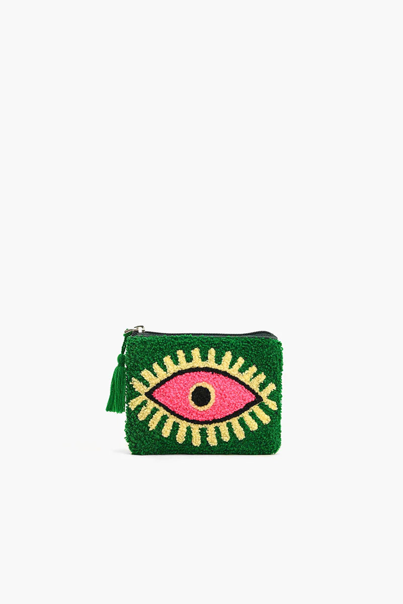 Blazing evil eye coin pouch