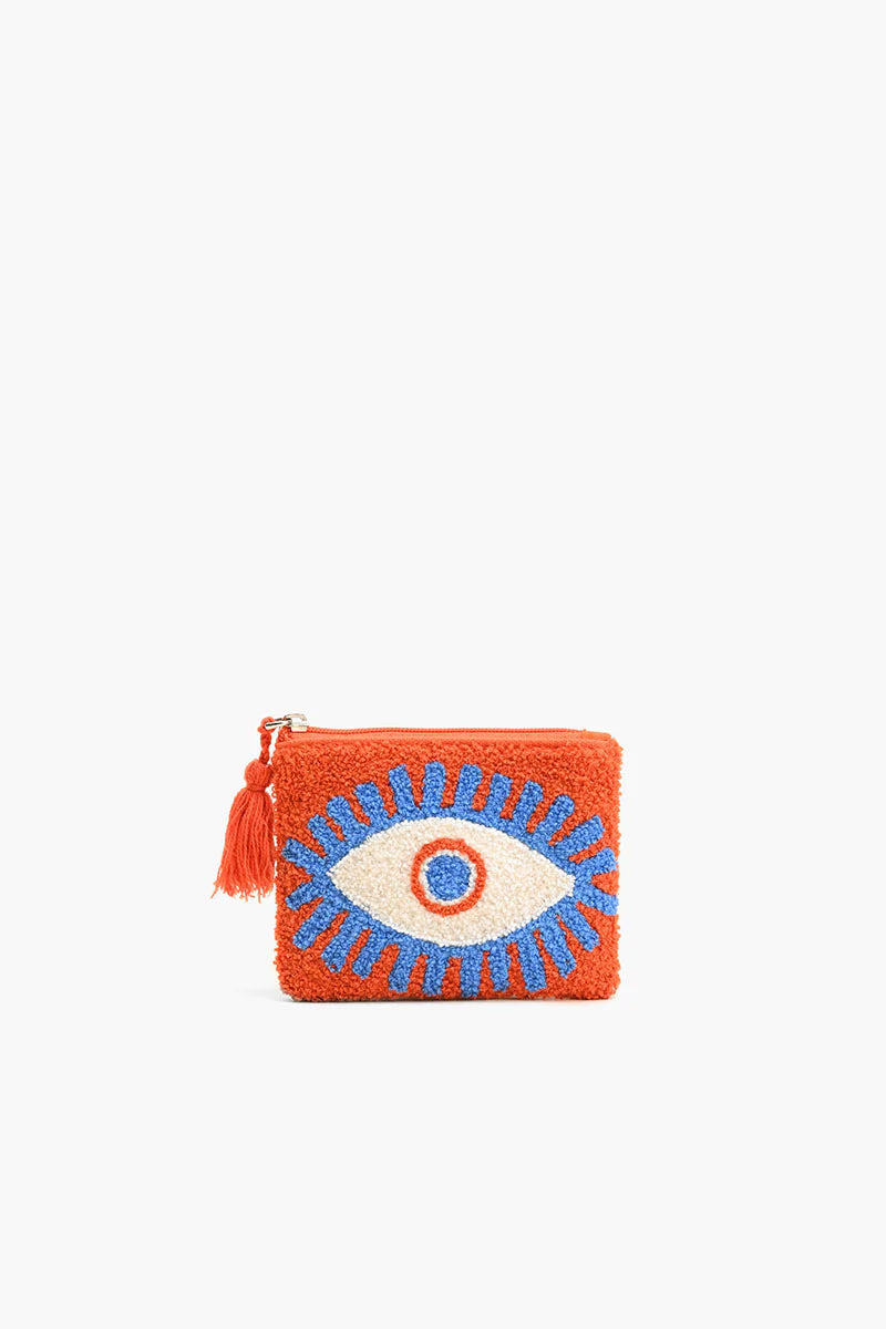 Blazing evil eye coin pouch