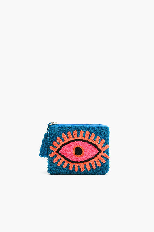 Blazing evil eye coin pouch