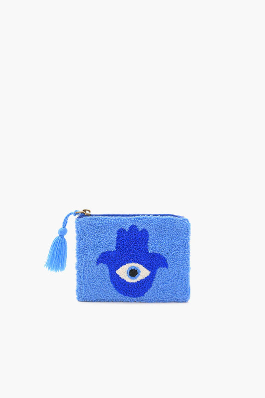 Blue Hamsa mini pouch