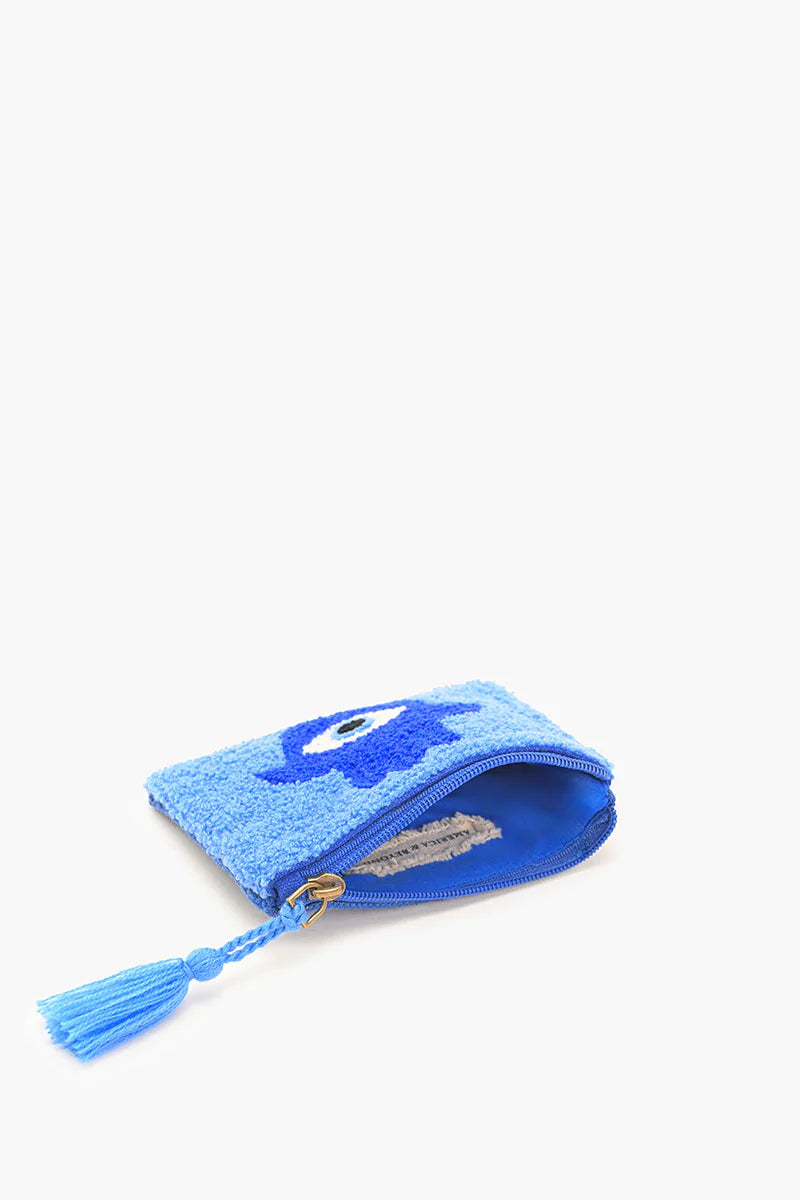 Blue Hamsa mini pouch