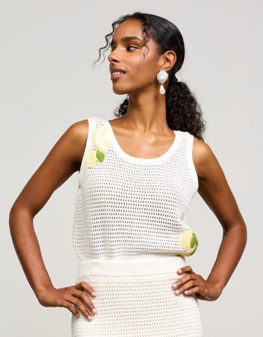 Lemon sleeveless knit top