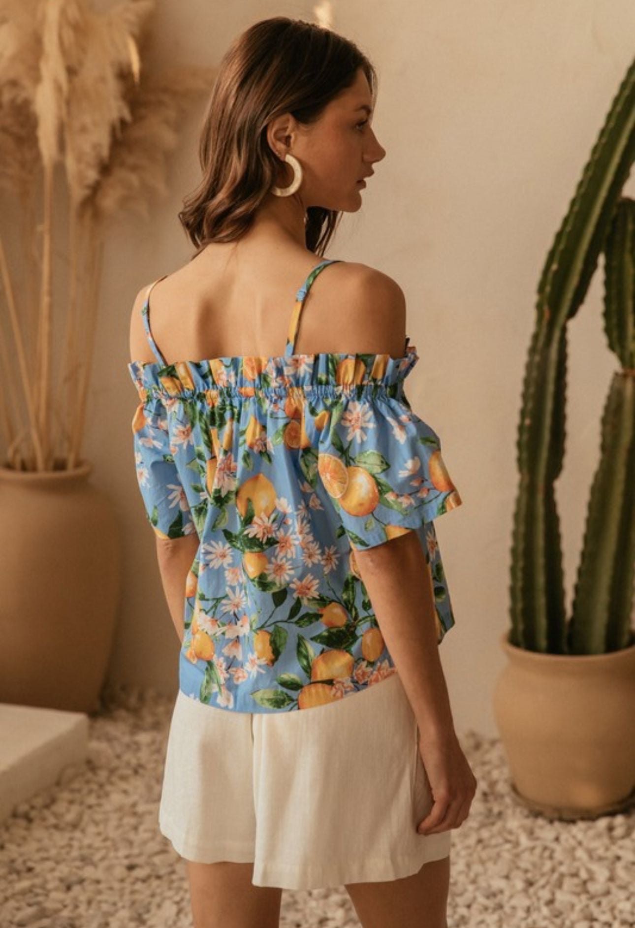 Off shoulder flower blouse FINAL SALE