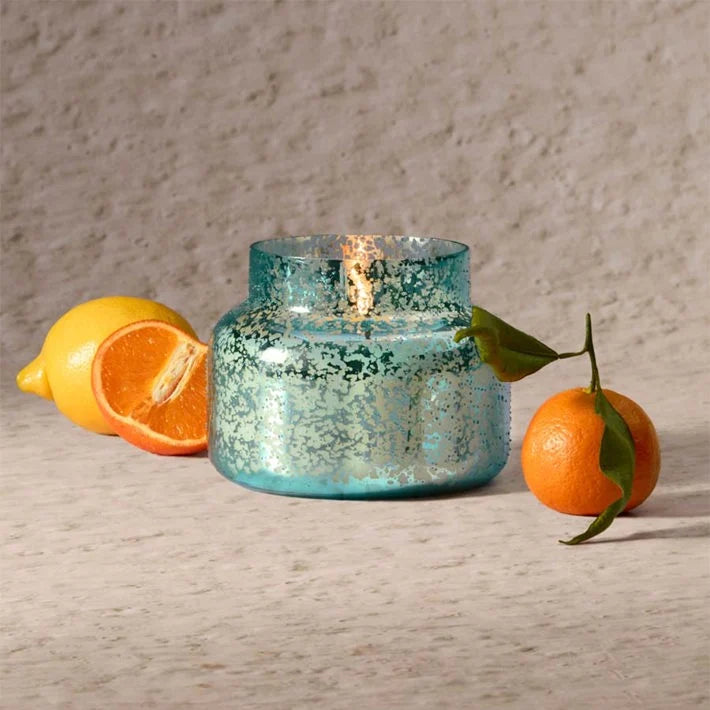 VOLCANO AQUA OPALINE SIGNATURE JAR, 19 oz