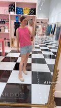 FLORAL EYELET LACE SLVL TOP