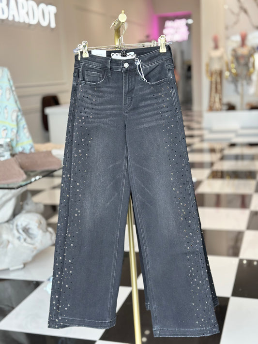 KATE EMBELLISHED WIDE JEANS