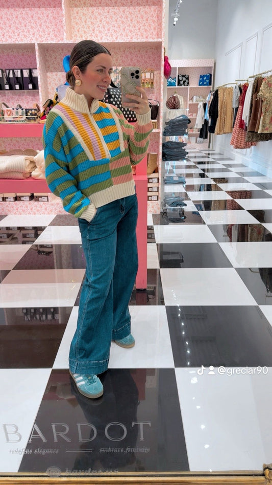 Emily Half Zip Collared Sweater