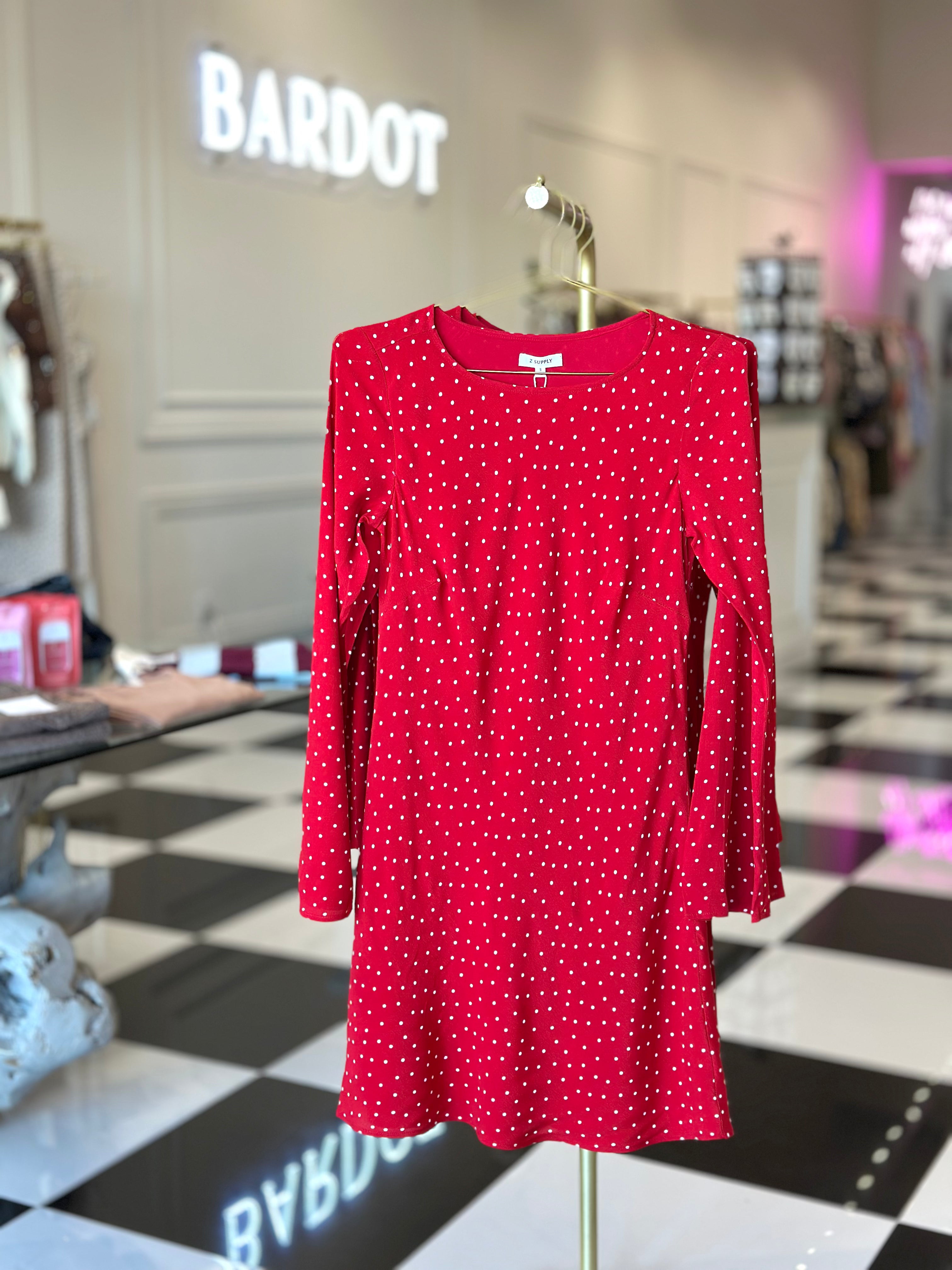 Campbell dot crepe mini dress