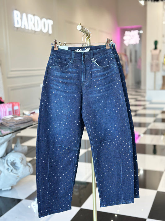 Marissa rhinestone barrel denim