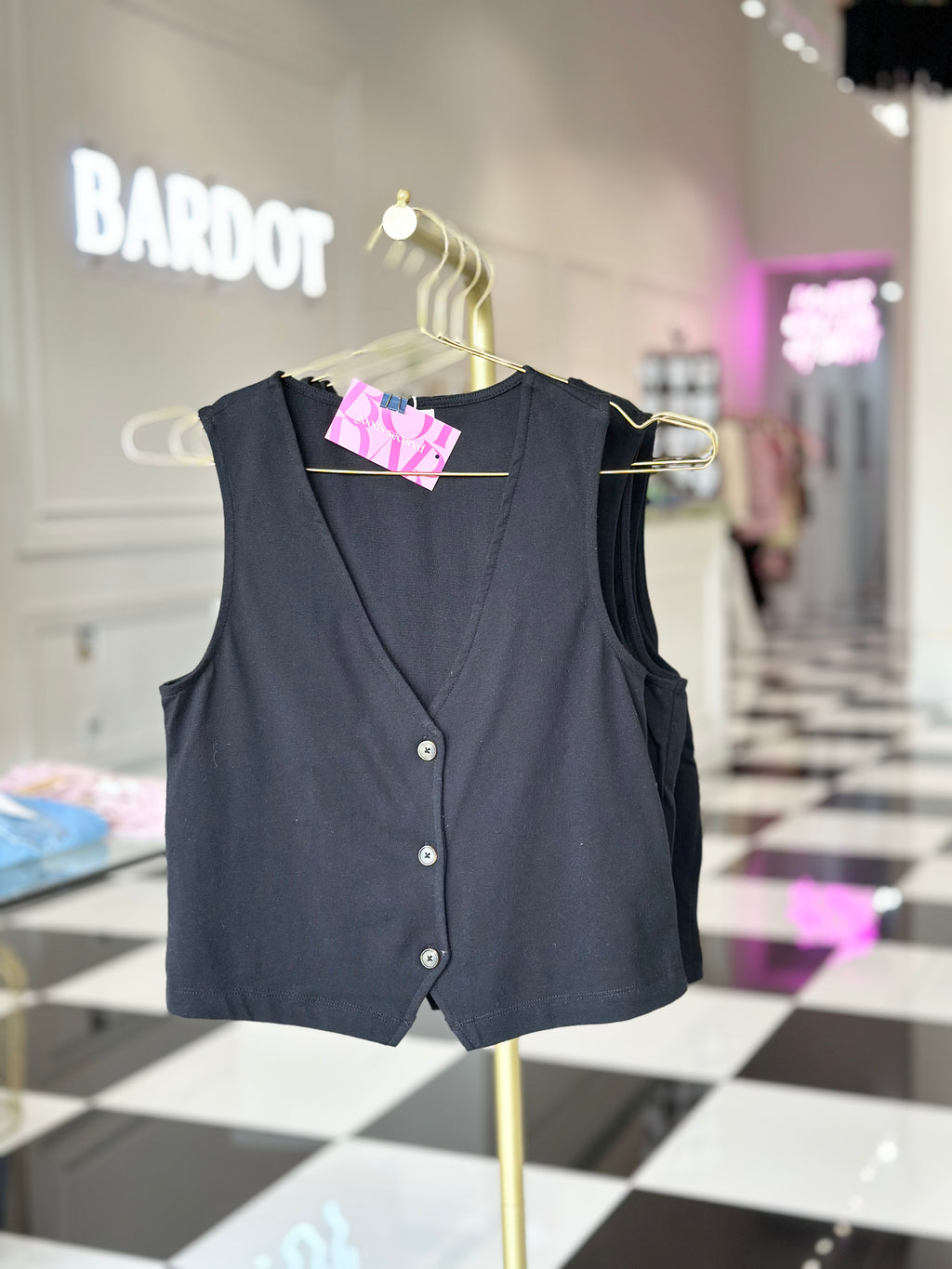 Noelle jersey top in black