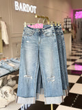 ABBIE DOUBLE CUFFED BAGGY WIDE JEANS