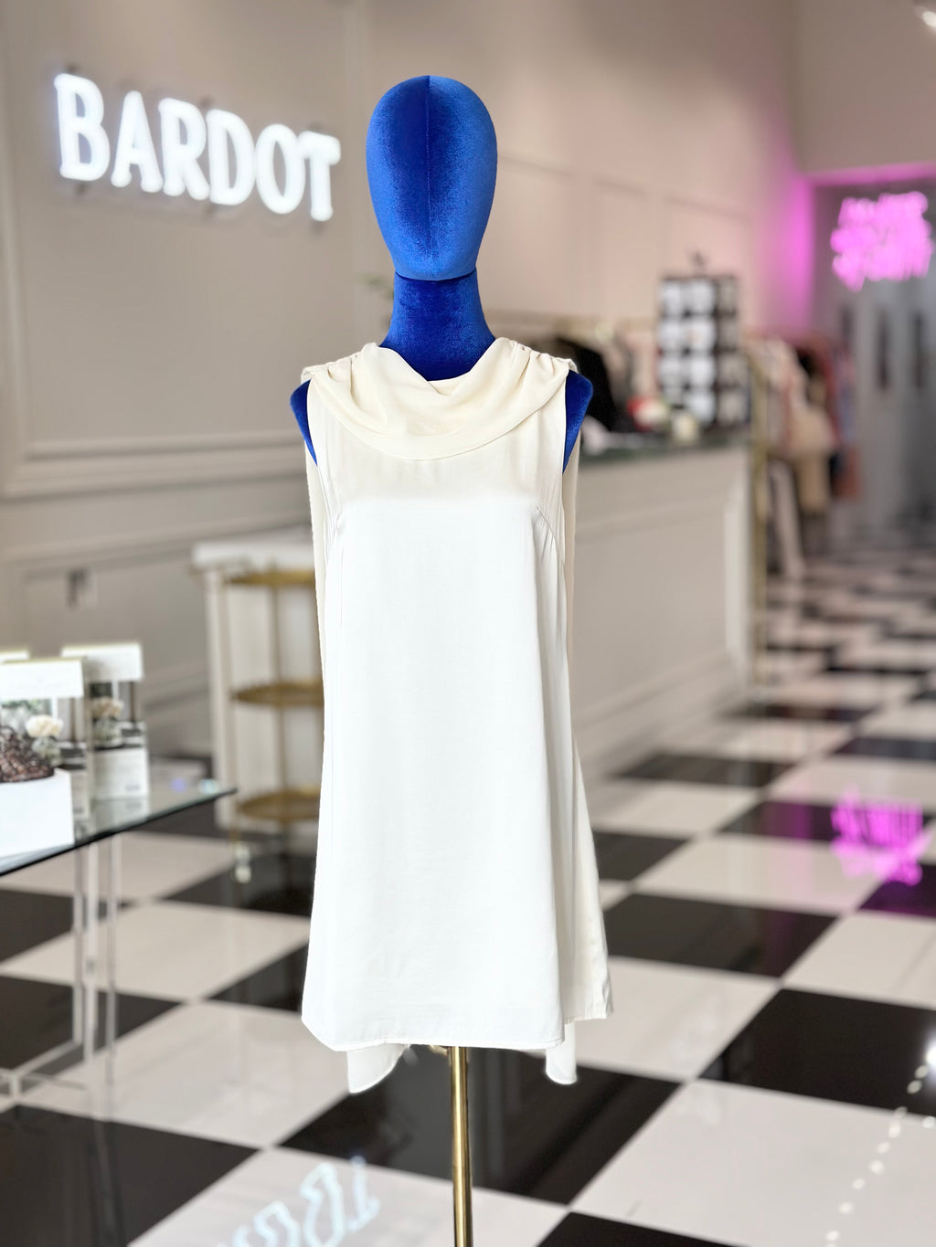Marie Satin Cowl Mini Dress