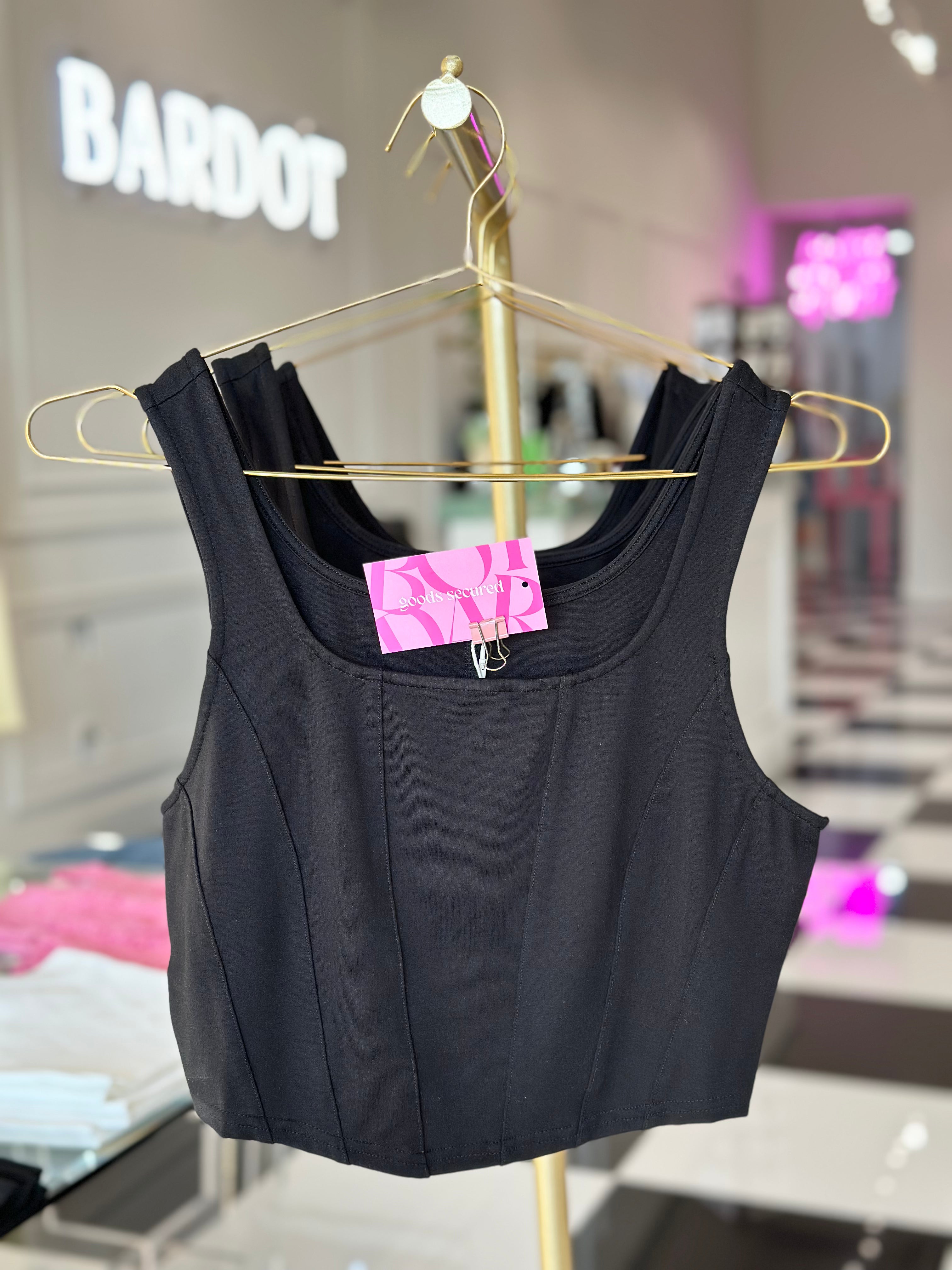 MIRANDA CORSET SEAM DETAIL CROP TANK TOP