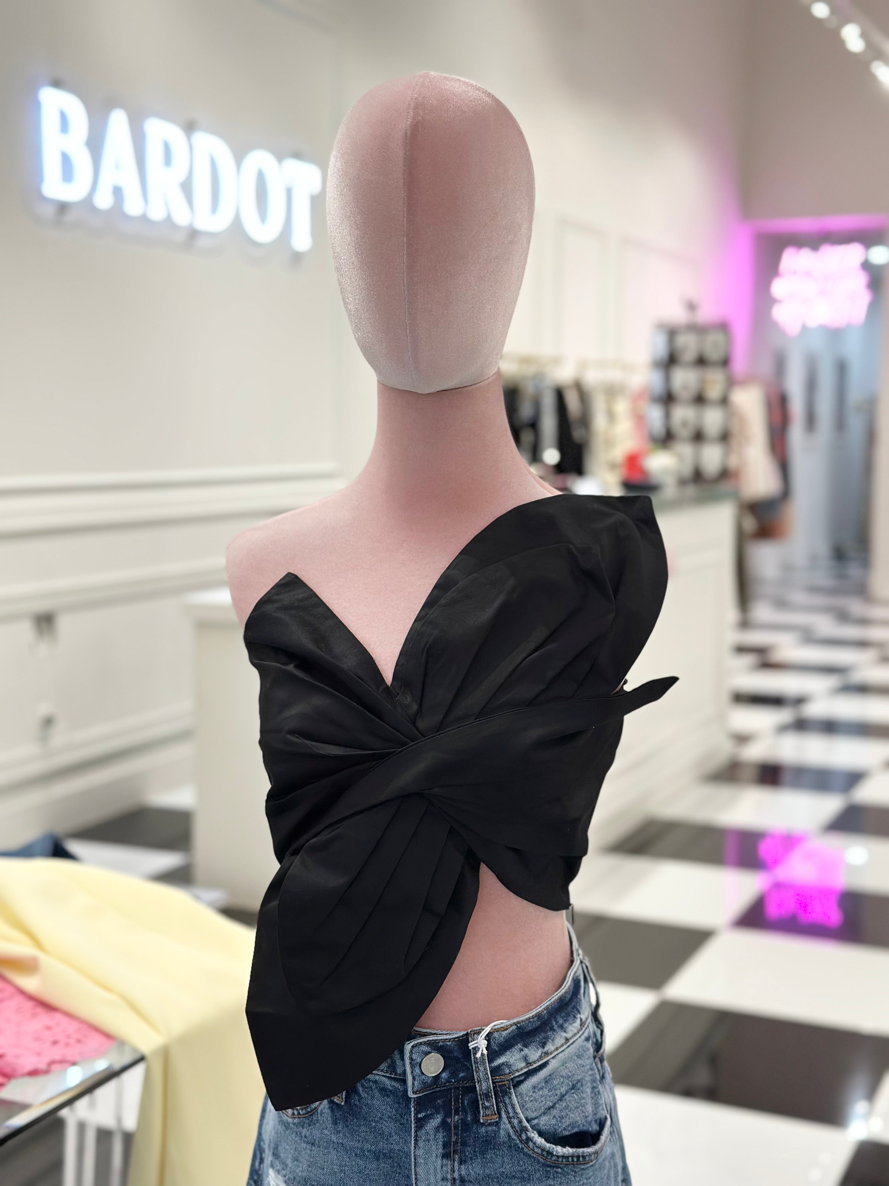 Clarice One-Shoulder bow  Crop Top