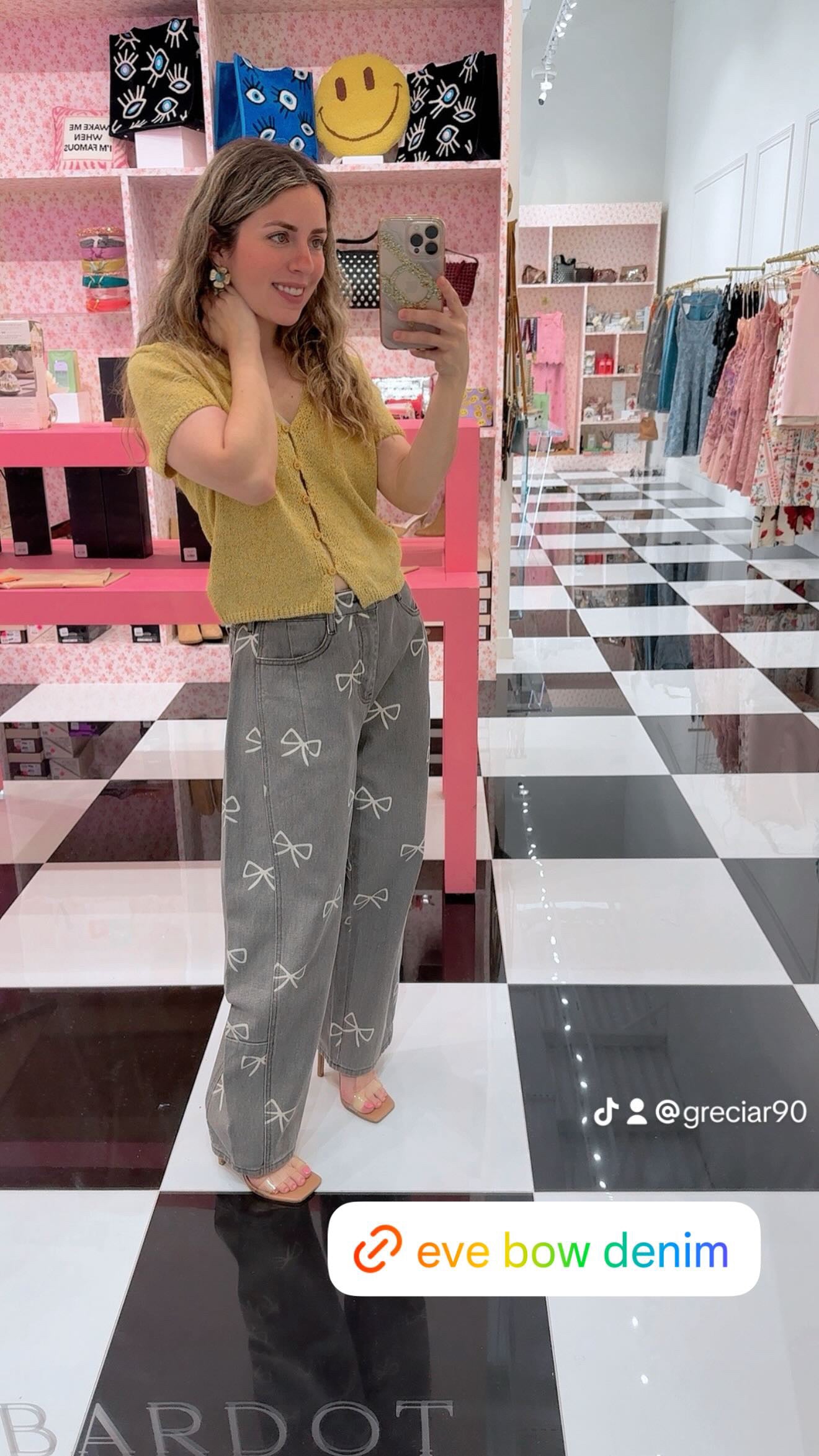EVE BOW PRINTED BARREL PANTS