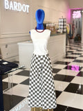 Checkered denim