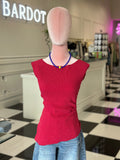 Zoe Boat Neck asymmetrical  Knit Top
