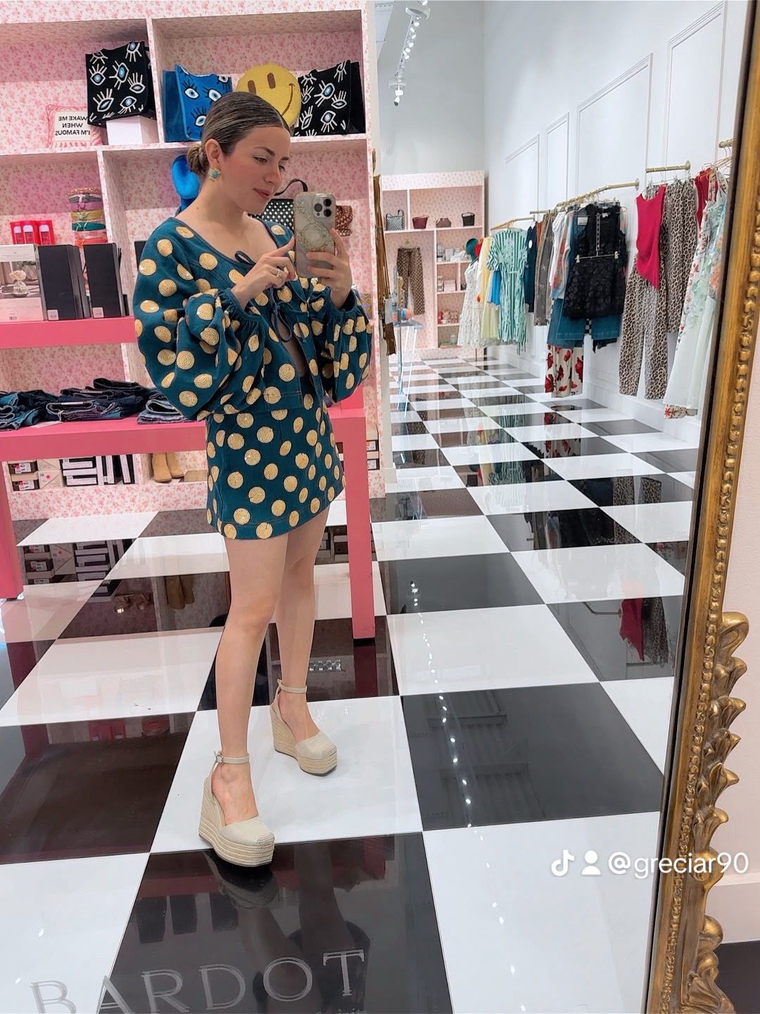 DENIM POLKA DOT SET (QOS)