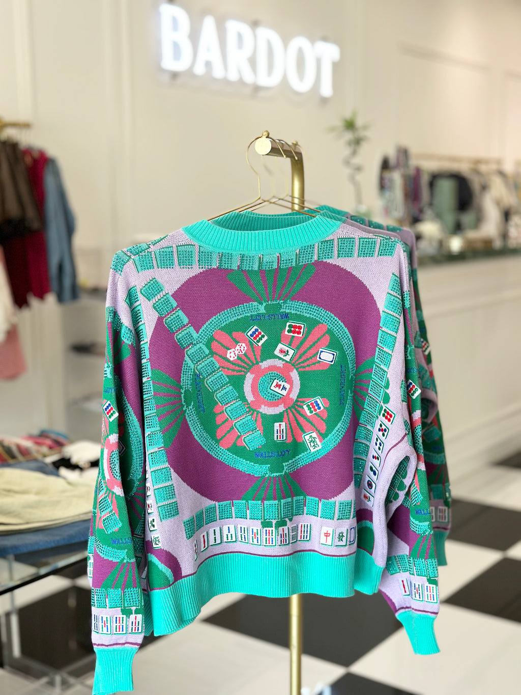 Multi Mahjong Button Up Cardigan